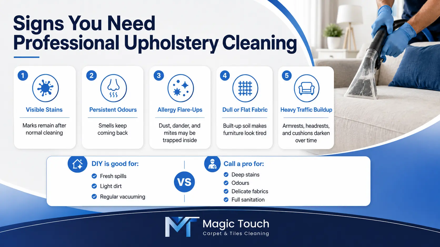 Signs you need professional upholstery cleaning for stains odours and allergens