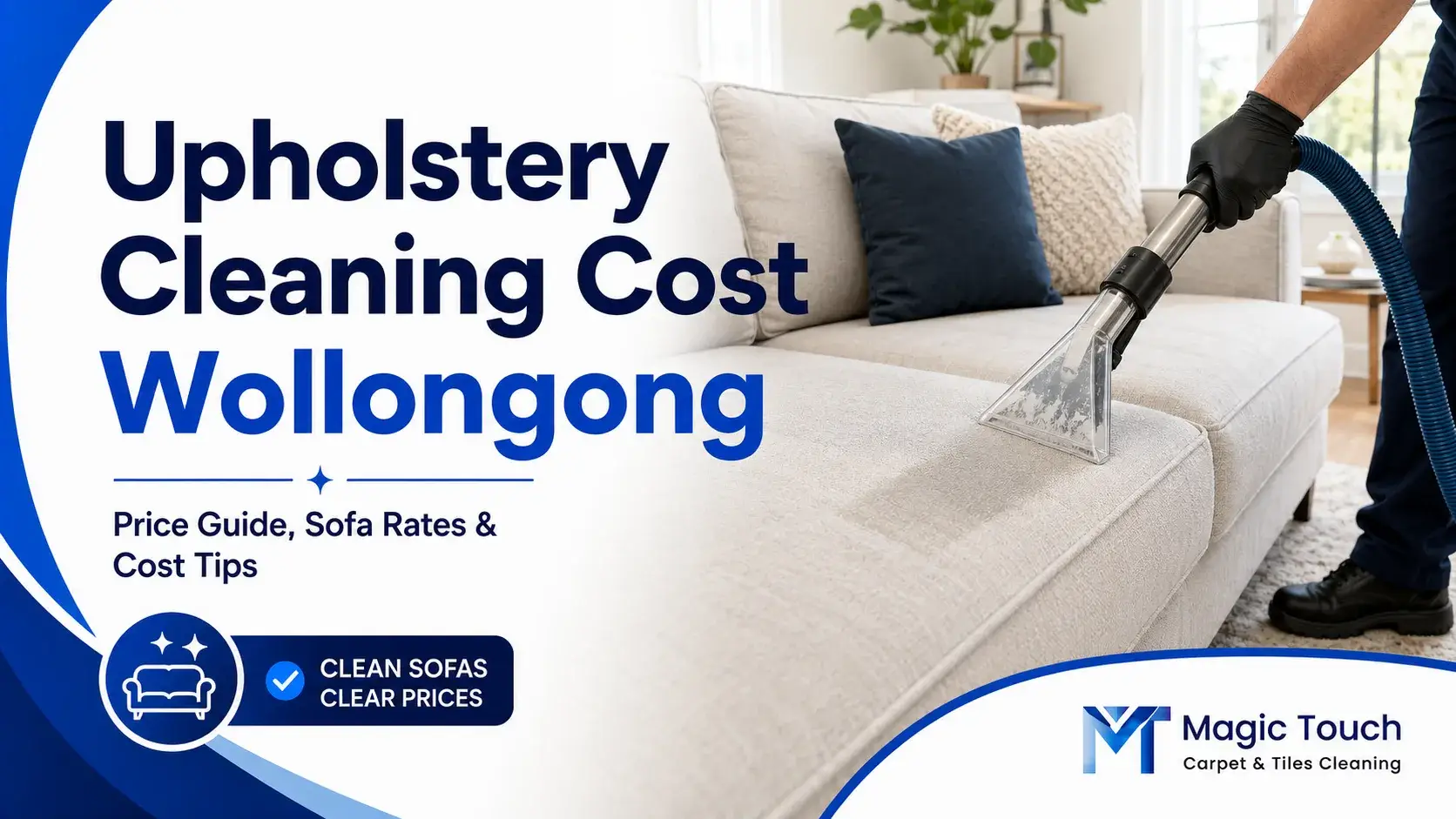 Professional sofa cleaning with upholstery extraction equipment for an upholstery cleaning cost guide in Wollongong